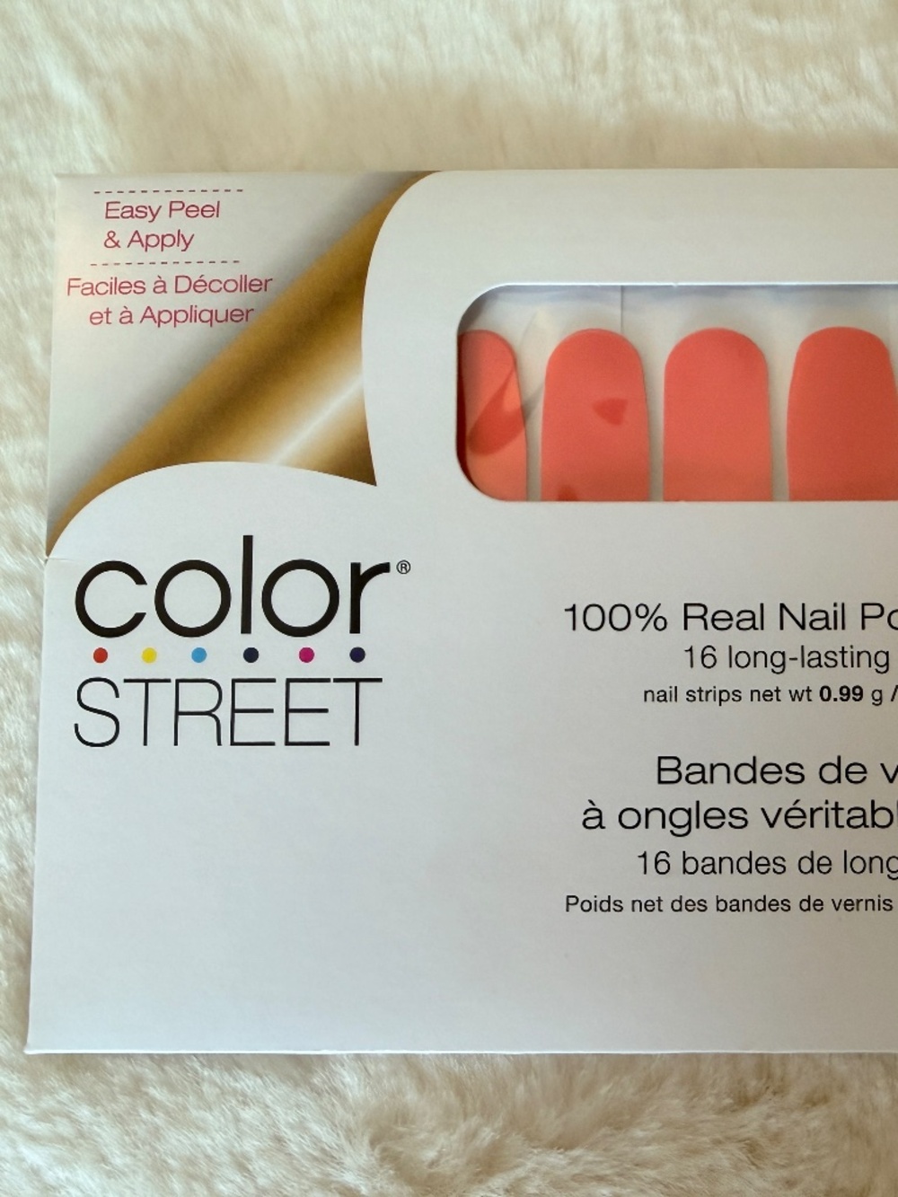 Gorgeous color "Color Street" Carribean Coral Cream Nail Strips NEW